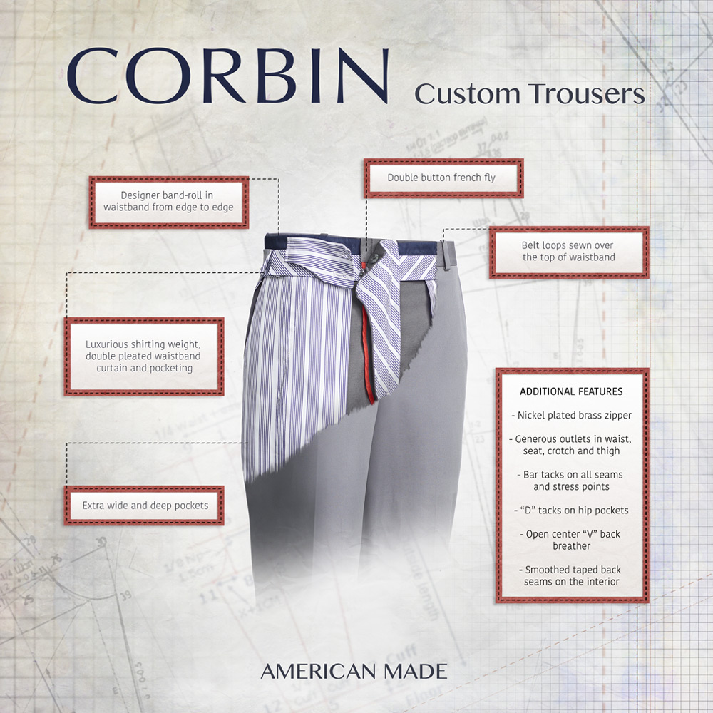Made-to-Measure Men's Custom Pants NYC | LS Men's Clothing